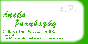 aniko porubszky business card